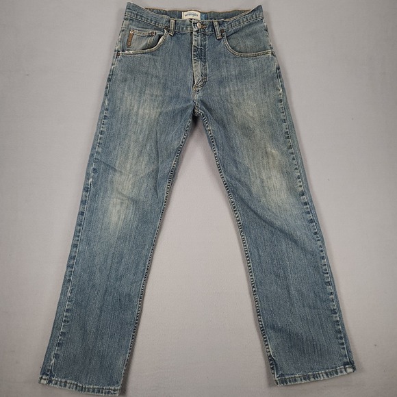 Wrangler Other - Genuine Wrangler Relaxed Fit Straight Jeans Men's 31x30 Blue Faded Distressed